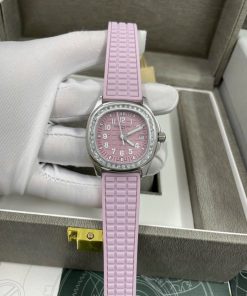Đồng hồ Patek Philippe nữ dây cao su đính đá Fake cao cấp 35mm (7)