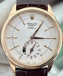 Đồng hồ Rolex Cellini Dual Time nam mặt trắng Rep 11 Thụy Sỹ 39mm (2)