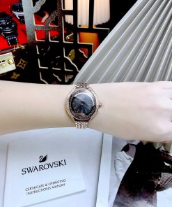 Đồng hồ Swarovski nữ đính đá Like Auth màu vàng hồng 36mm (2)