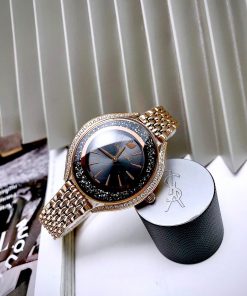 Đồng hồ Swarovski nữ đính đá Like Auth màu vàng hồng 36mm (2)