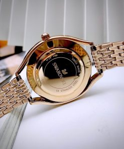 Đồng hồ Swarovski nữ đính đá Like Auth màu vàng hồng 36mm (2)