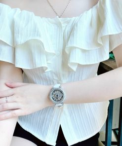 Đồng hồ chính hãng Davena 32101 họa tiết bông hoa xoay 360 38mm (2)