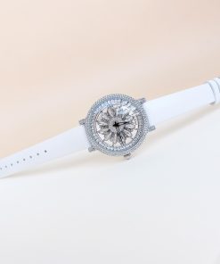 Đồng hồ chính hãng Davena 32101 họa tiết bông hoa xoay 360 38mm (2)