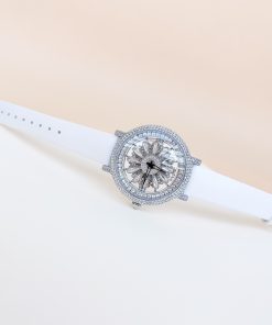 Đồng hồ chính hãng Davena 32101 họa tiết bông hoa xoay 360 38mm (2)