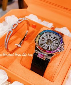 Đồng hồ chính hãng Davena D31951 Silver Black nữ máy cơ 32mm (2)