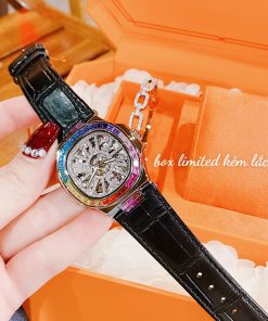 Đồng hồ chính hãng Davena D31951 Silver Black nữ máy cơ 32mm (2)