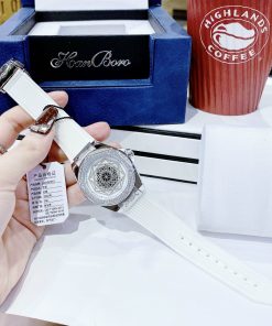 Đồng hồ chính hãng Hanboro nữ màu trắng đính đá 36mm (2)