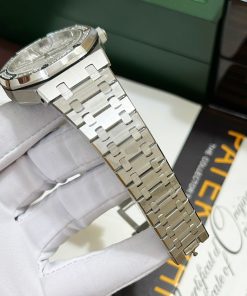 Đồng hồ nam Audemars Piguet mặt trắng đính đá Fake giá rẻ 41mm (2)