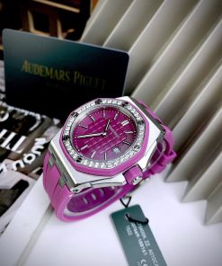 Đồng hồ nữ Audemars Piguet Royal Oak Offshore màu tím Fake máy Nhật 37mm (2)