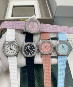 Đồng hồ nữ Patek Philippe đính đá Baguette máy Pin Nhật 35mm (2)