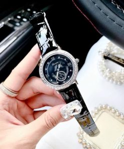 Đồng hồ nữ chính hãng Davena 31903 mặt đen đính đá 37mm (2)