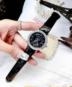 Đồng hồ nữ chính hãng Davena 31903 mặt đen đính đá 37mm (2)
