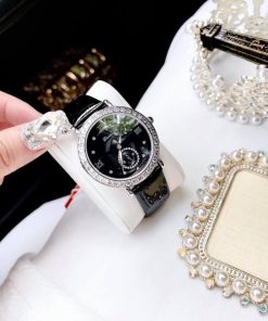 Đồng hồ nữ chính hãng Davena 31903 mặt đen đính đá 37mm (2)