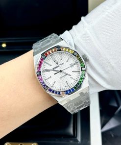 Đồng hồ Audemars Piguet Rainbow nam mặt trắng Fake 11 cao cấp 41mm (2)