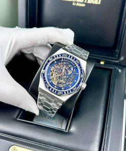 Đồng hồ Audemars Piguet nam mặt xanh đính đá Fake cao cấp 41mm (2)