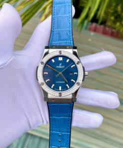 Đồng hồ Hublot nam đính đá máy cơ Automatic Hublot Classic Fusion màu xanh 42mm- DWatch