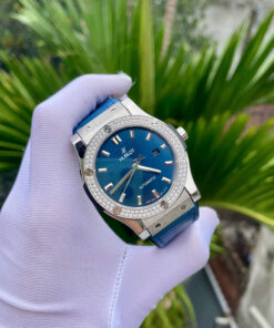 Đồng hồ Hublot nam đính đá máy cơ Automatic Hublot Classic Fusion màu xanh 42mm- DWatch