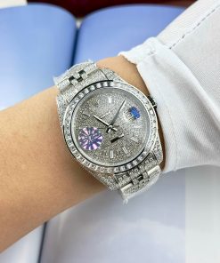 Đồng hồ Rolex DateJust nam đính full đá máy cơ Thụy Sỹ Super Fake 11 41mm (2)
