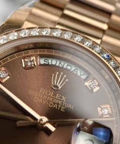 Đồng hồ Rolex Day-Date rose gold Rep 11 cao cấp nam đính đá EW Factory 40mm (2)