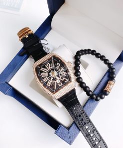 Đồng hồ Hanboro chính hãng nam đính đá Swarovski 45x54mm (2)