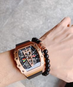 Đồng hồ Hanboro chính hãng nam màu rose gold 43mm (2)