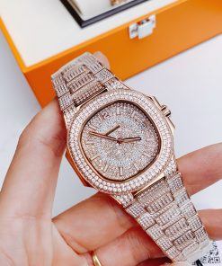 Đồng hồ Hanboro nam chính hãng đính full đá Swarovski 40mm (2)
