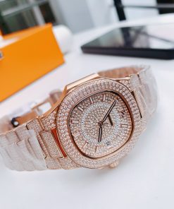 Đồng hồ Hanboro nam chính hãng đính full đá Swarovski 40mm (2)