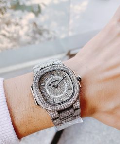 Đồng hồ Hanboro nam chính hãng đính full đá Swarovski 40mm (2)