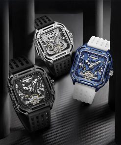 Đồng hồ Mark Fairwhale 6530 chính hãng nam máy cơ Automatic mặt vuông 44mm (2)