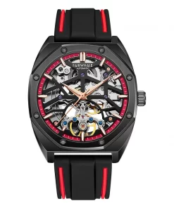 Đồng hồ Mark Fairwhale Skeleton 6130 chính hãng dây cao su 43mm (2)