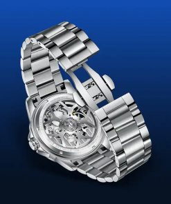 Đồng hồ Mark Fairwhale Skeleton 6800 chính hãng nam dây kim loại 43mm (2)