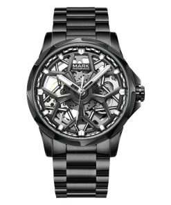 Đồng hồ Mark Fairwhale Skeleton 6800 chính hãng nam dây kim loại 43mm (2)