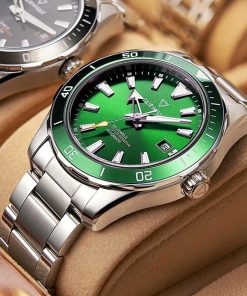 Đồng hồ Mark Fairwhale chính hãng 6080 nam cọc số da quang 43mm (3)