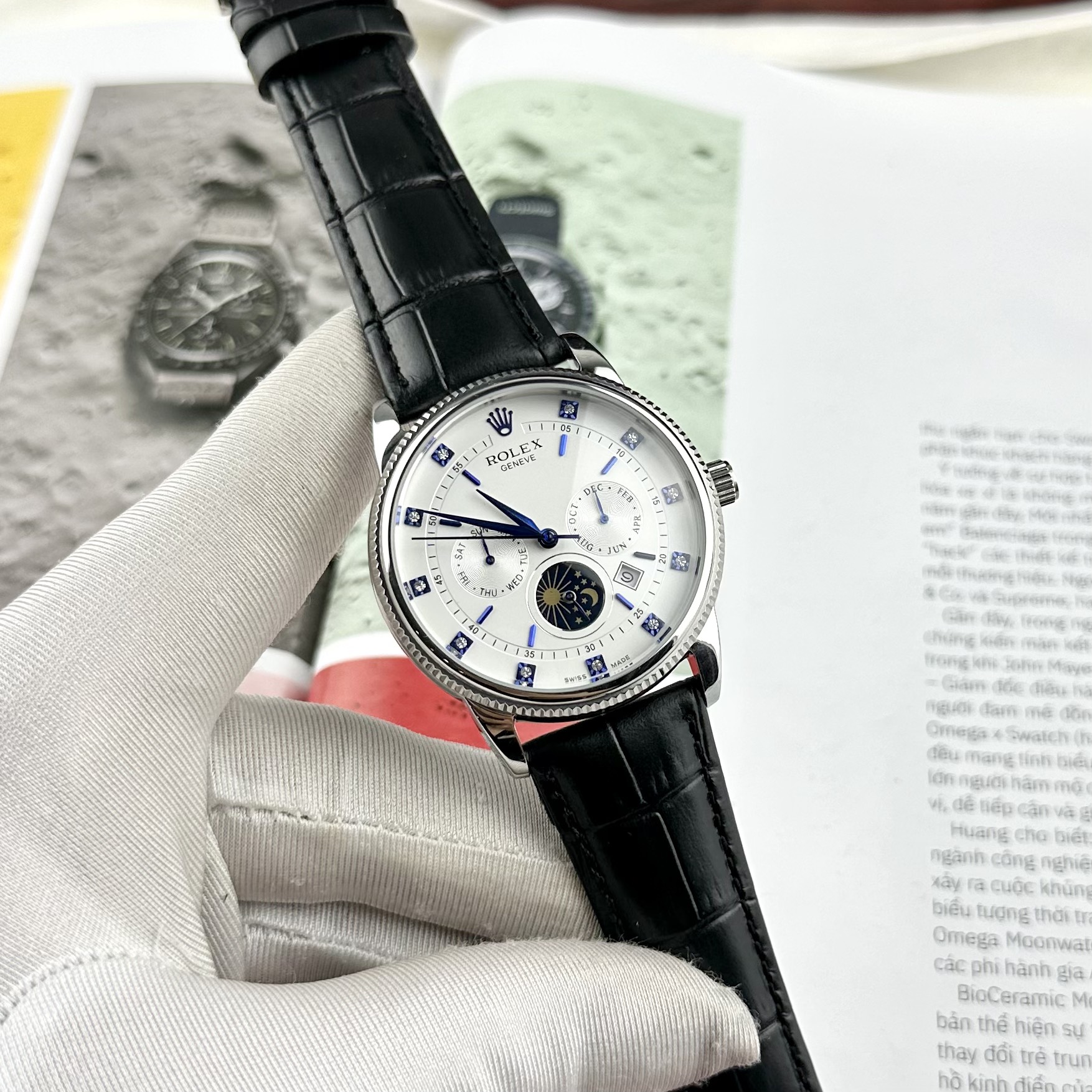 Đồng hồ Rolex Sun And Moon Nam máy cơ Nhật Fake 1 1 40mm (1) Đồng hồ Rolex Sun And Moon Nam máy cơ Nhật Fake 1 1 40mm