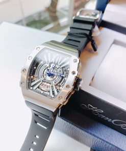 Đồng hồ chính hãng Hanboro nam cọc số da quang 40x48mm (2)