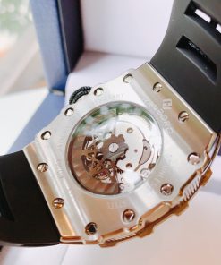 Đồng hồ chính hãng Hanboro nam cọc số da quang 40x48mm (2)