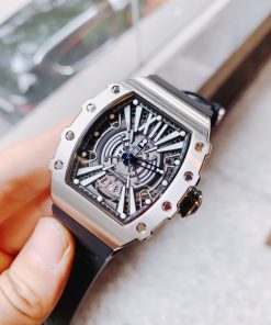 Đồng hồ chính hãng Hanboro nam cọc số da quang 40x48mm (2)