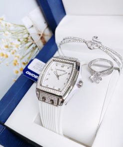 Đồng hồ chính hãng Hanboro nữ đính đá màu trắng 36mm (2)