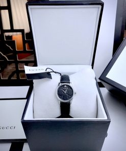 Đồng hồ nữ Gucci Ladies YA 126579 like auth dây da mặt đen 27mm