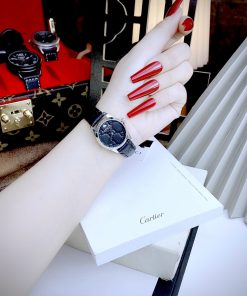 Đồng hồ nữ Gucci Ladies YA 126579 like auth dây da mặt đen 27mm