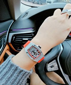 Đồng hồ nữ chính hãng Hanboro đính đá mặt lốc xoáy 36mm (5)