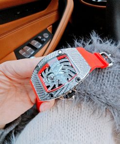 Đồng hồ nữ chính hãng Hanboro đính đá mặt lốc xoáy 36mm (5)