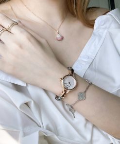 Đồng hồ Davena chính hãng nữ Davena D61539 Rose - Silver mặt khảm trai 28mm