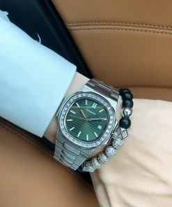 Đồng hồ nam Hanboro chính hãng cọc số dạ quang viền đính đá 40mm (2)