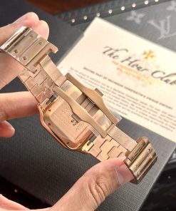 Đồng hồ Cartier Santos de Cartier Rep 11 màu vàng hồng BV Factory 39 (9)