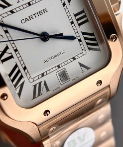 Đồng hồ Cartier Santos de Cartier Rep 11 màu vàng hồng BV Factory 39 (9)