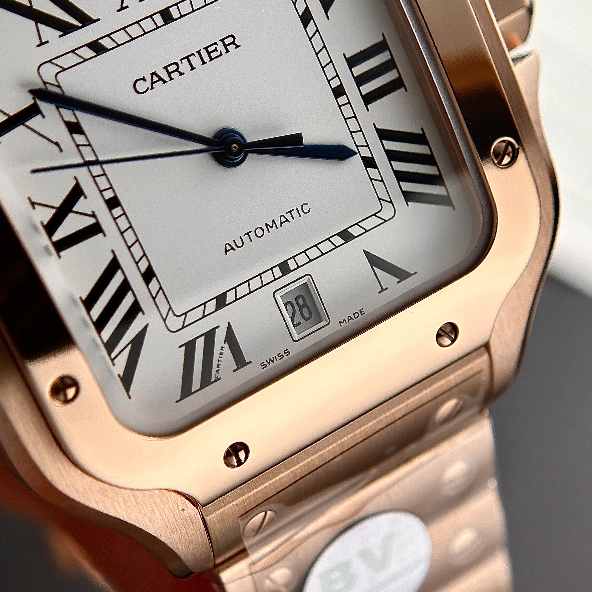 Đồng hồ Cartier Santos de Cartier Rep 11 màu vàng hồng BV Factory 39 (9) Đồng hồ Cartier Santos de Cartier Rep 11 màu vàng hồng BV Factory 39 (9)