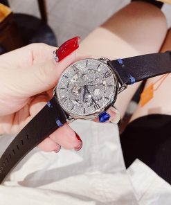 Đồng hồ Davena D31935 dây da chính hãng máy lộ cơ 38mm (5)