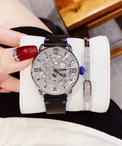 Đồng hồ Davena D31935 dây da chính hãng máy lộ cơ 38mm (5)