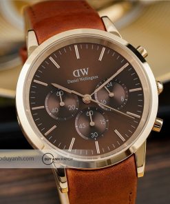Đồng hồ Dw Chrograph nam dây da DW00100646 Fake giá rẻ 42mm